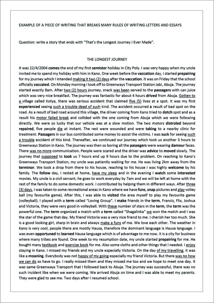 Rules of writing letters and essays