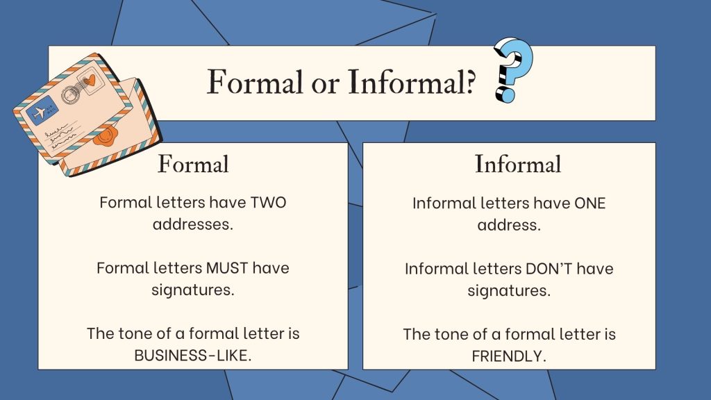 Differences between formal and informal letters